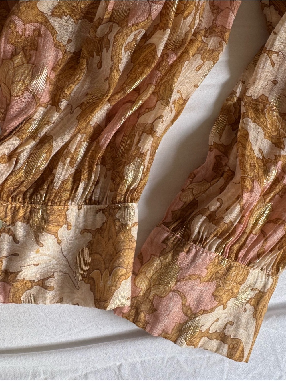 Pink & Brown Floral Button-Up Blouse - Picture 7 of 7